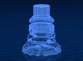 wireframe outline of manufacturing part